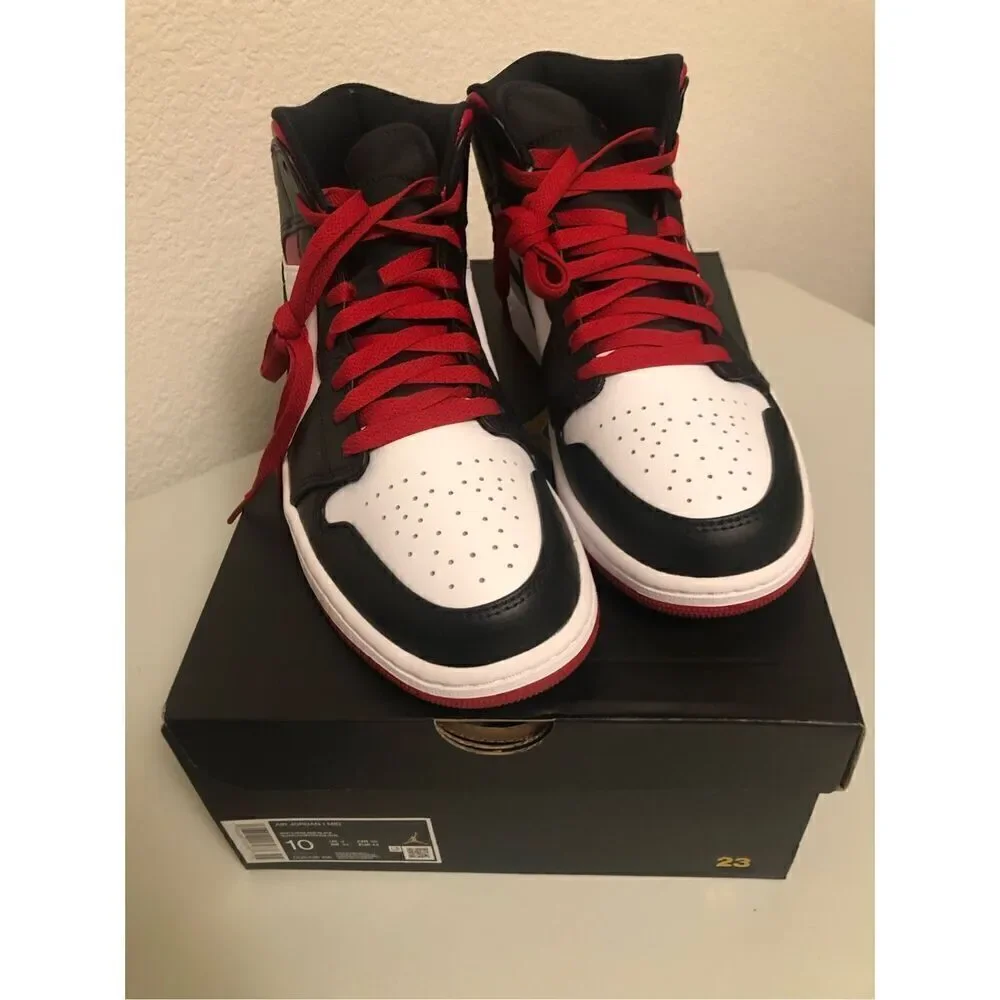 Jordan 1 Mid Black/ Gym Red Men’s Size 11